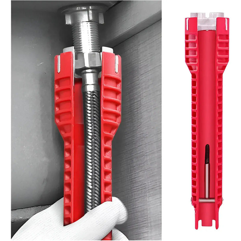 Llave Francesa Ajustable De Abs Para Grifo Y Desagüe Roja Rojo