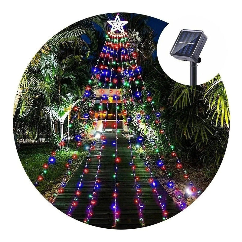 Luces Navidad Guirnalda + Control Cascada Arbol Luz 300 Led