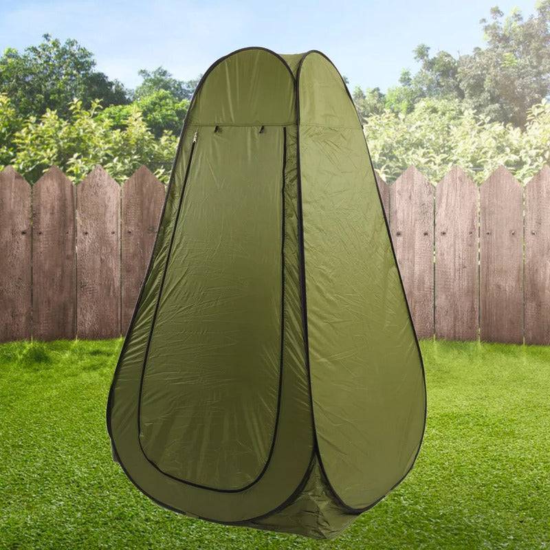 Caseta Baño Carpa Alta Vestidor Portátil Camping Practica Verde