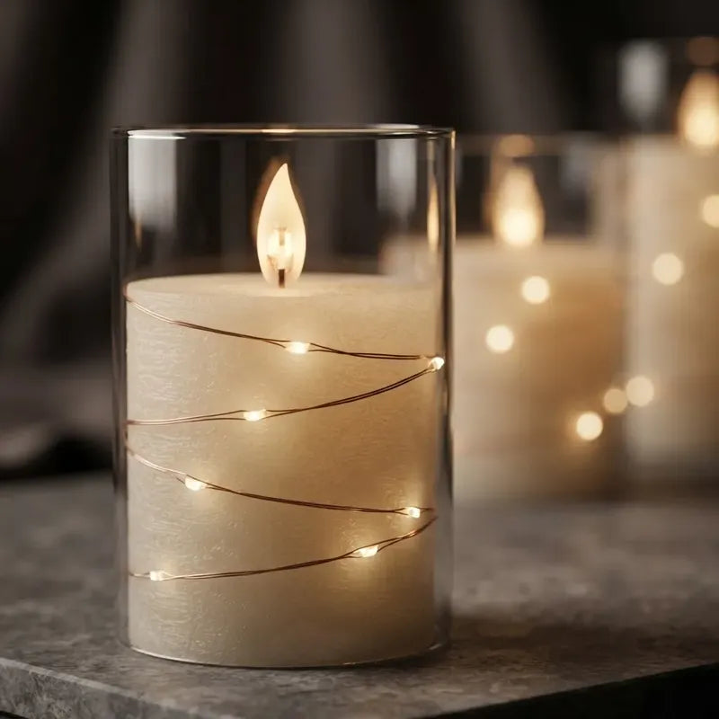 Pack X3 Velas Led Pilas Efecto Llama Decorativas Luz Calida Amarillo