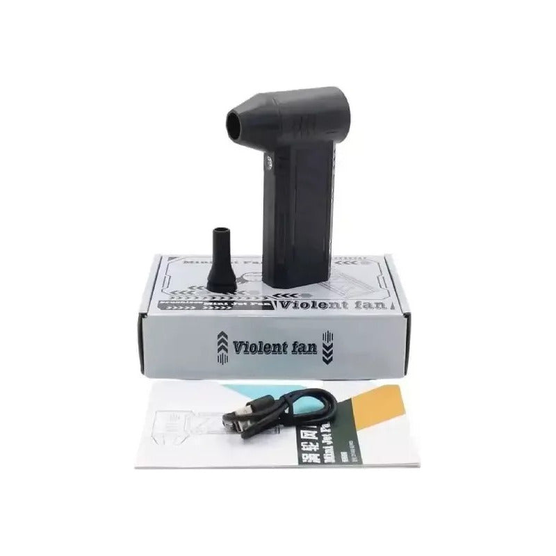 Soplador De Aire Usb Portátil 200w 130000rpm 5000mah 3v Negro
