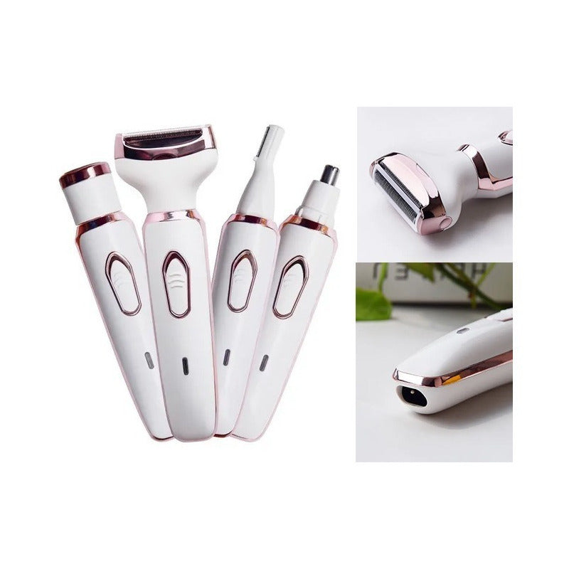Depiladora Para Mujer 4 En 1 Recargable Bikini Nariz Cejas