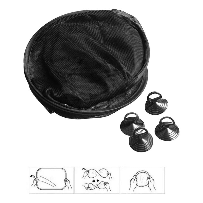Set 2 Sombrillas Ventana Lateral Negro S 44x36cm Rectangular