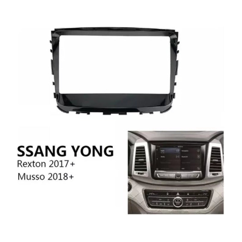 Bisel Adaptador Radio Ssangyong Musso Rexton 2018+ 10.1pul Negro
