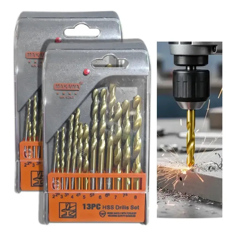 Pack X2 Brocas Para Metal Juego 13pz Taladro Rotomartillo
