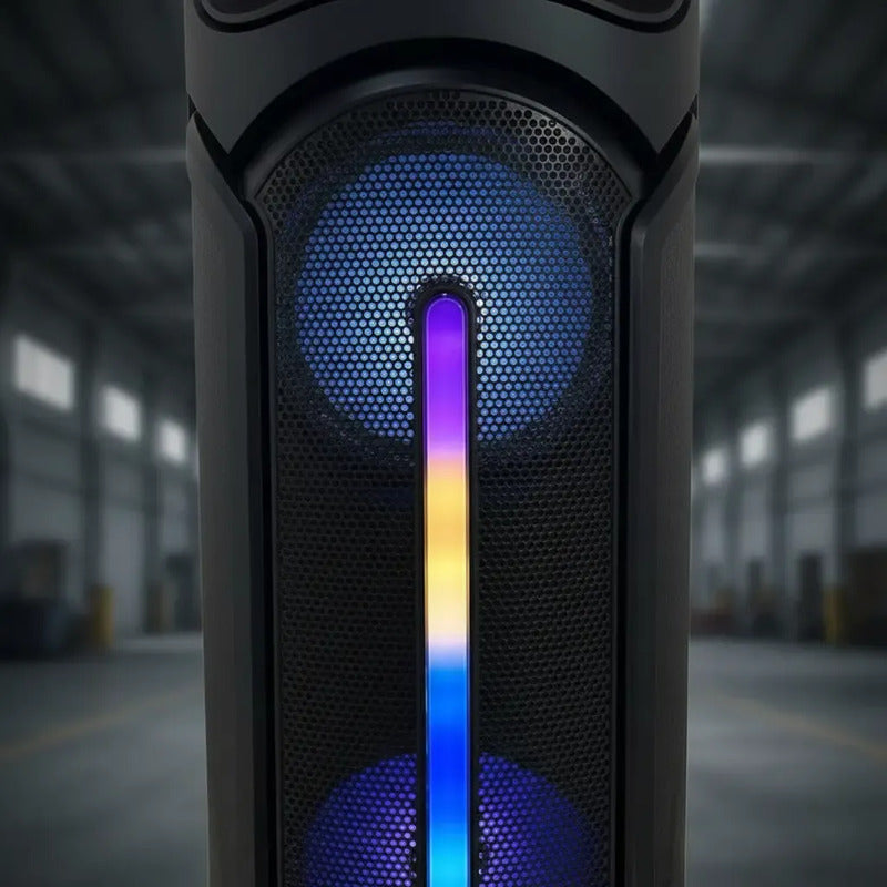 Parlante Bluetooth Portátil Tecnohogar Con Led Y Micrófono 90cm