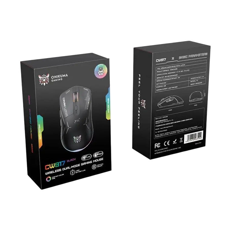 Mouse Gamer Inalámbrico Onikuma Cw917 Black Negro