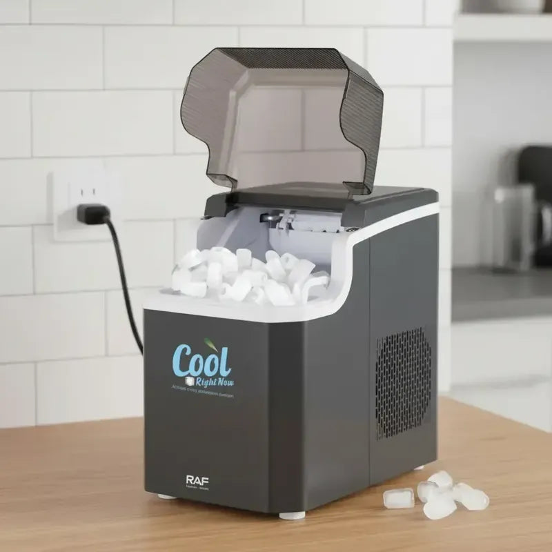 Maquina De Hielo Compacta Encimera Para Hacer Hielo Gris