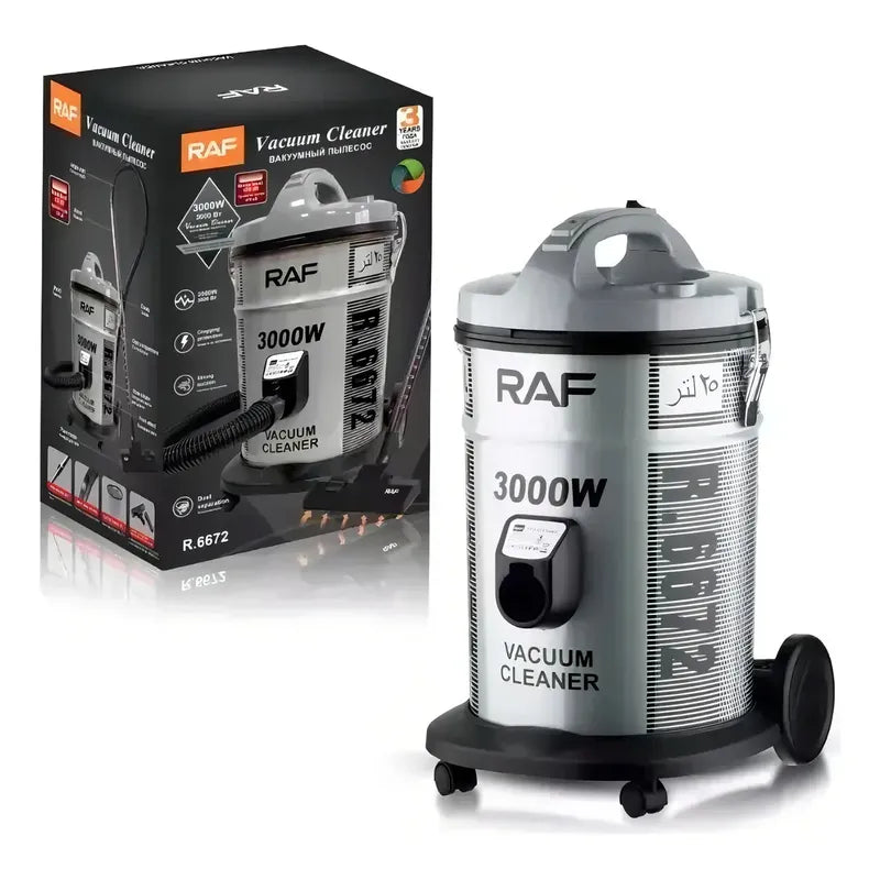 Aspiradora Profesional Potente 3000w Raf Acero Inoxidable Color Gris Oscuro