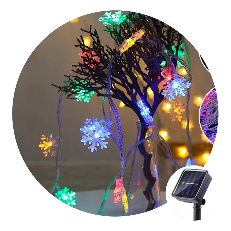 Guirnalda Luces Solares Navidad 10 Metros 100 Led Multicolor