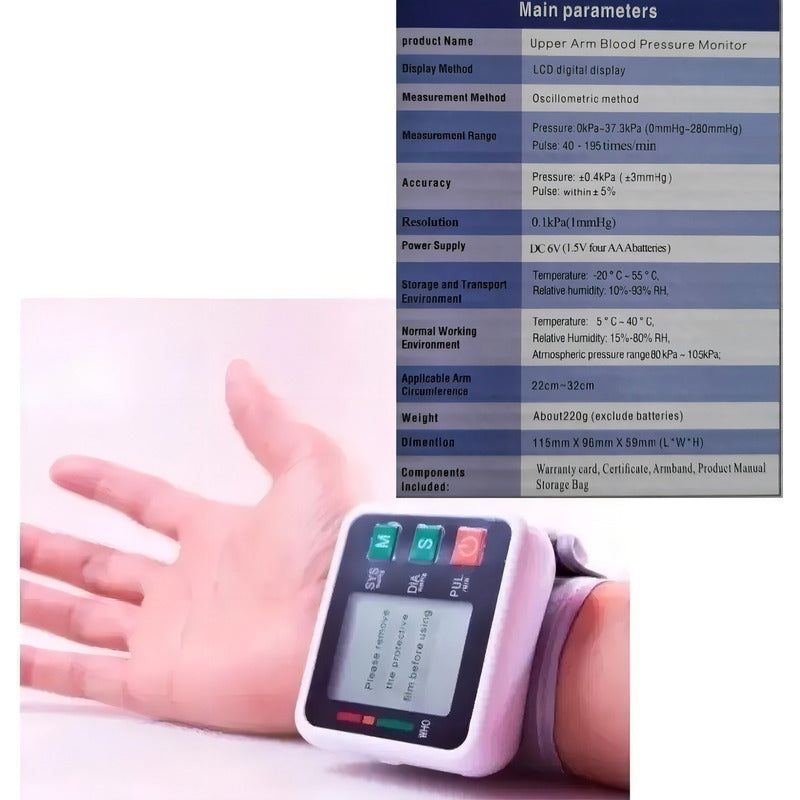 Tensiómetro Digital De Muñeca Jziki Automático Para 2 Usuarios Blanco