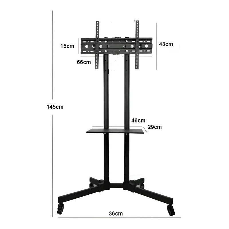 Soporte Tv Base Pedestal Rueda Televisores Movil 32 A 65p D Color Negro
