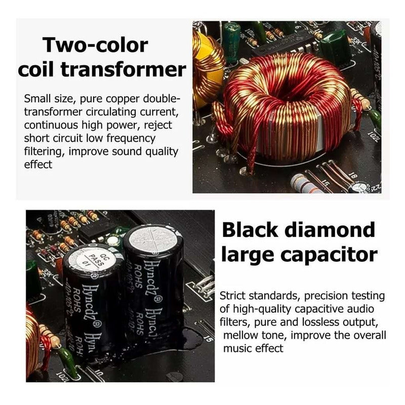 Amplificador Auto 2200w Estéreo Audio 2 Canales 12v Plata