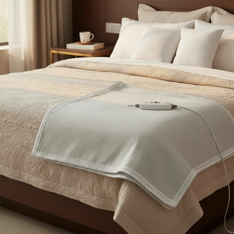 Cobertor Termico Calienta Cama Electrico Grande Calefactor Blanco Plaza Y Media