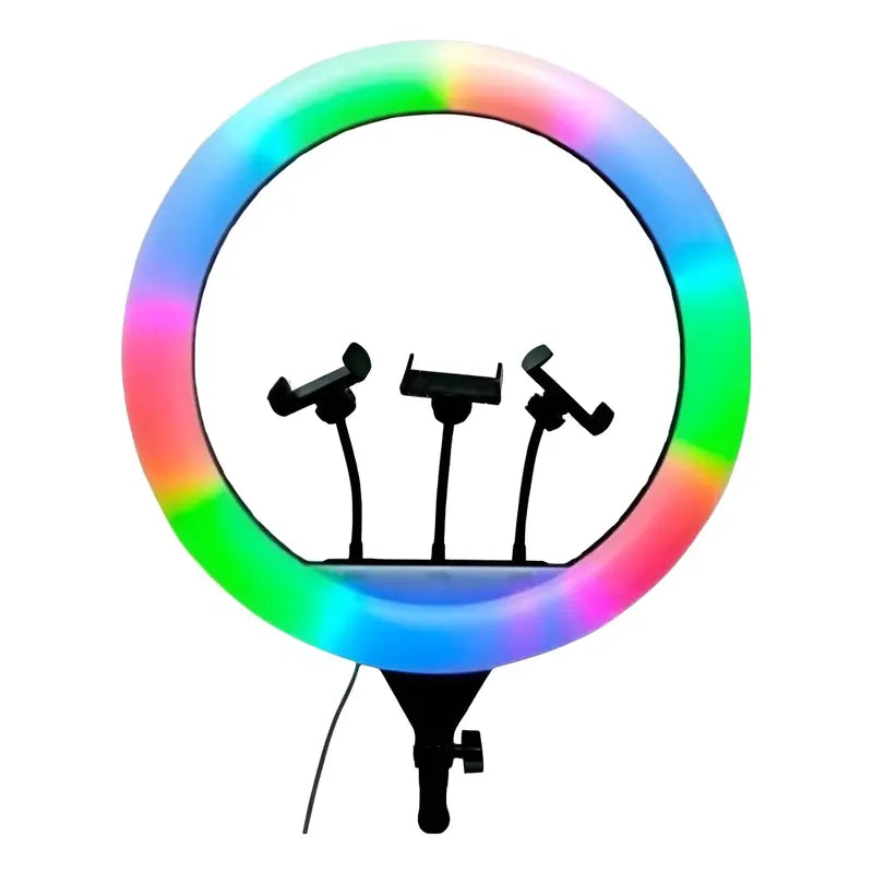 Aro De Luz Led Rgb 56cm Con Trípode Y Soporte Para Celular