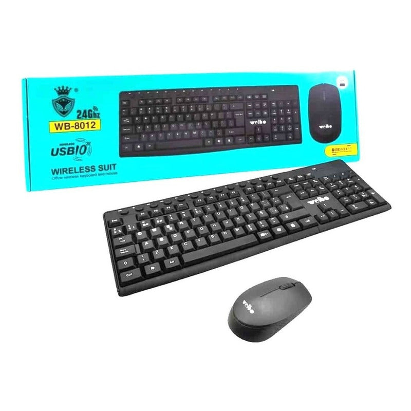 Teclado Y Mouse Con Teclado Numerico Inalambrico 2.4 Ghz Negro