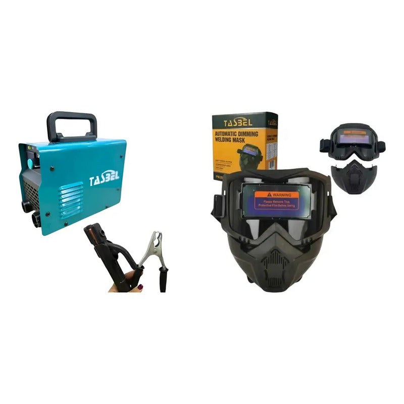 Kit Soldadura: Soldadora Inverter Arco Manual + Máscara Antideslumbrante Sensor De Luz Negra