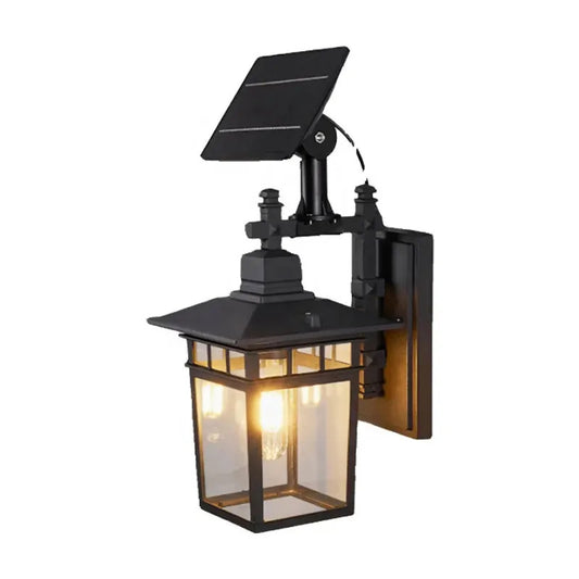 Lámpara Solar Exterior Luz Led Con Sensor De Movimiento Negro