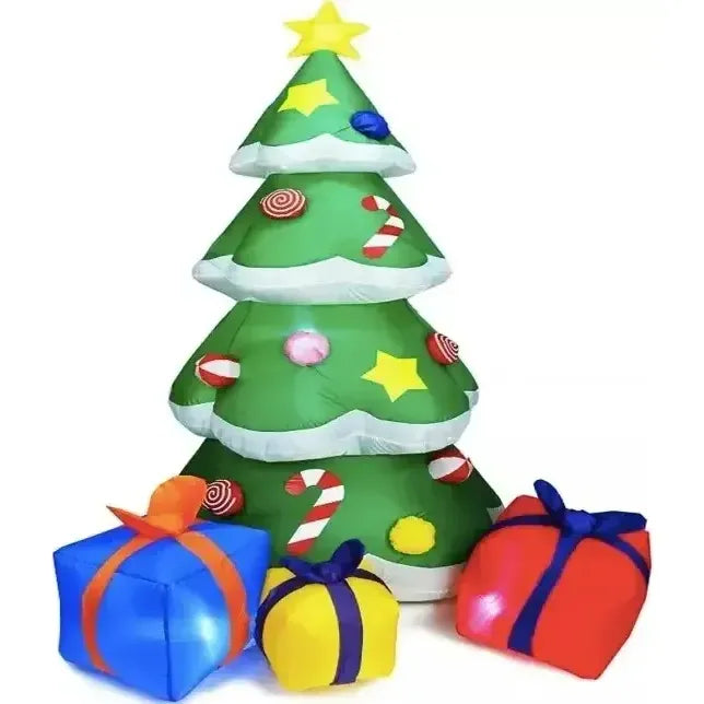 Arbol Pascua Navidad Inflable 1,80mts + Regalos Decorativos Verde