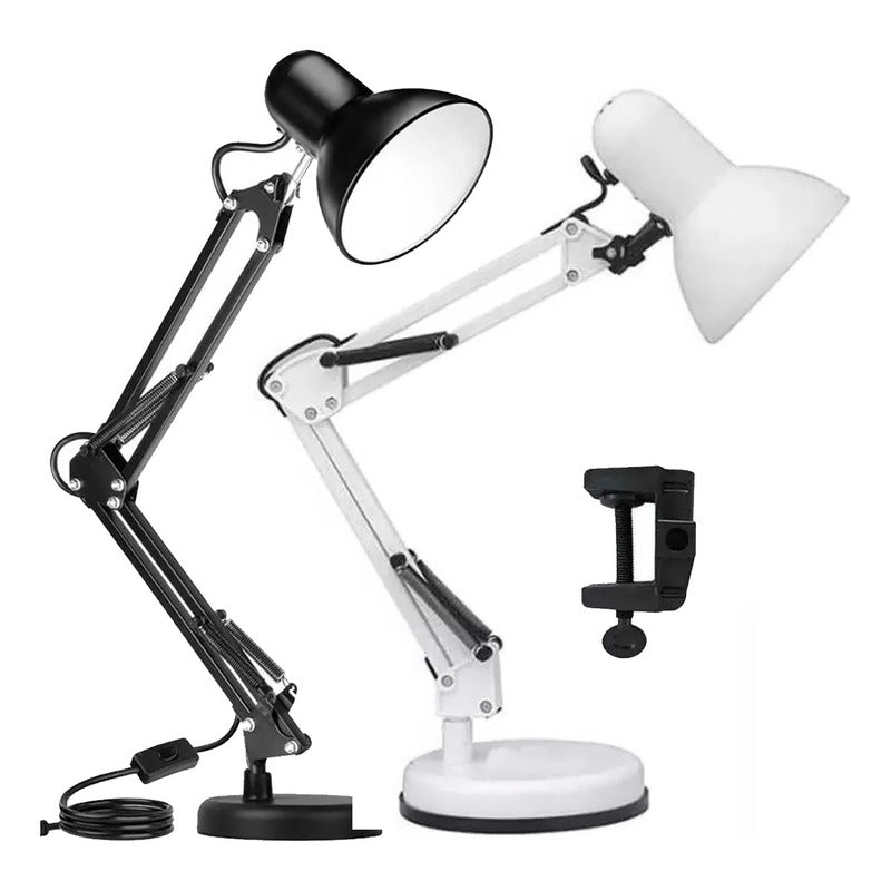 Lámpara Mesa Flexible Ajustable Blanco O Negro Articulada