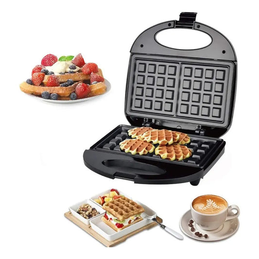 Maquina De Waffles En 5 Min Wafflera Doble Pequeña Negro
