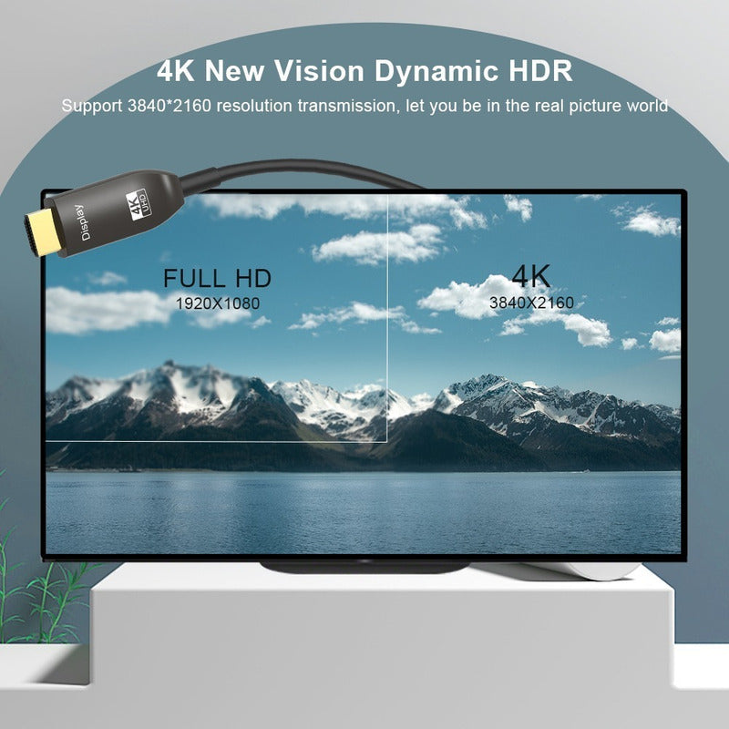 Cable 10 Mts Hdmi 4k Alta Velocidad Conector Bañado En Oro