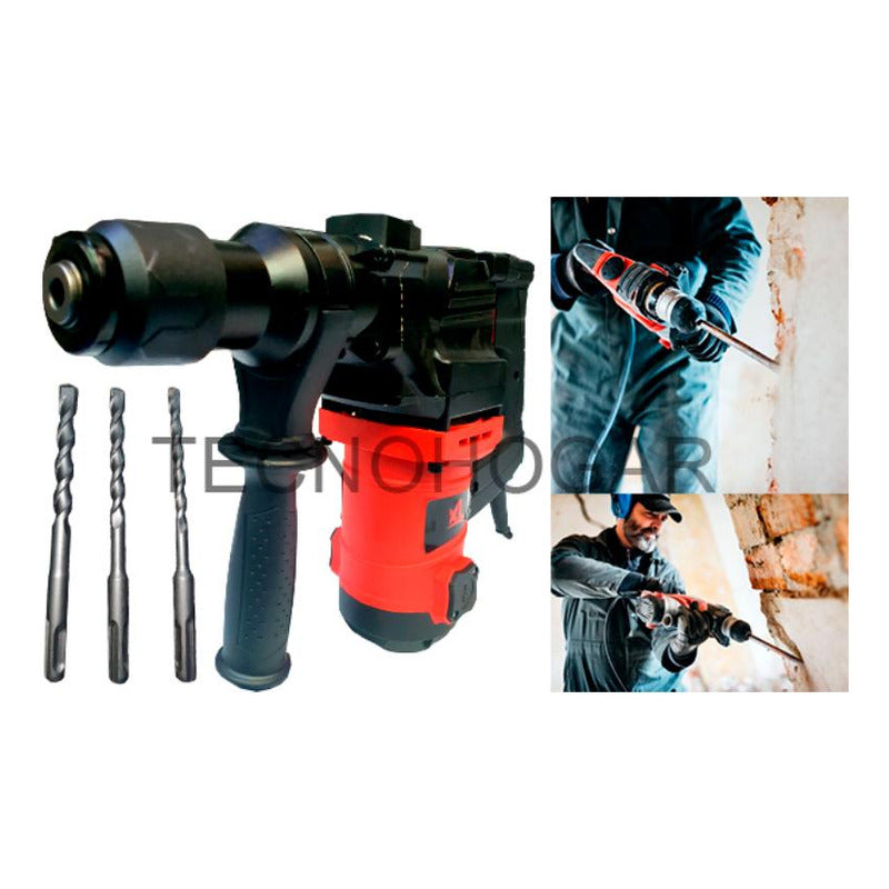 Rotomartillo Martillo Percutor 2900rpm 1200w Perforador 26mm Negro 2900 Rpm