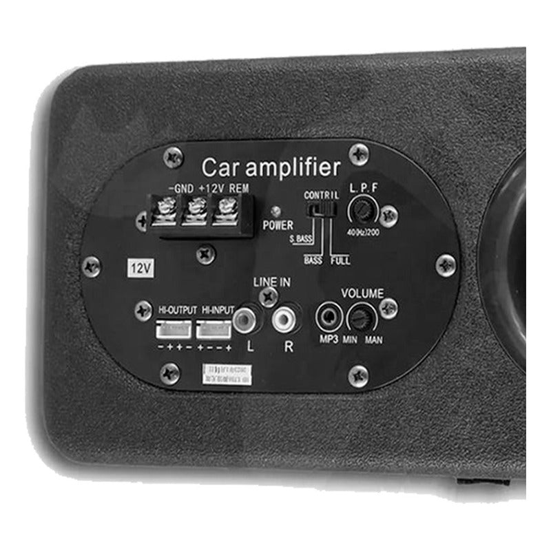 Subwoofer Amplificado Activo Kit Instalación Bajo Negro