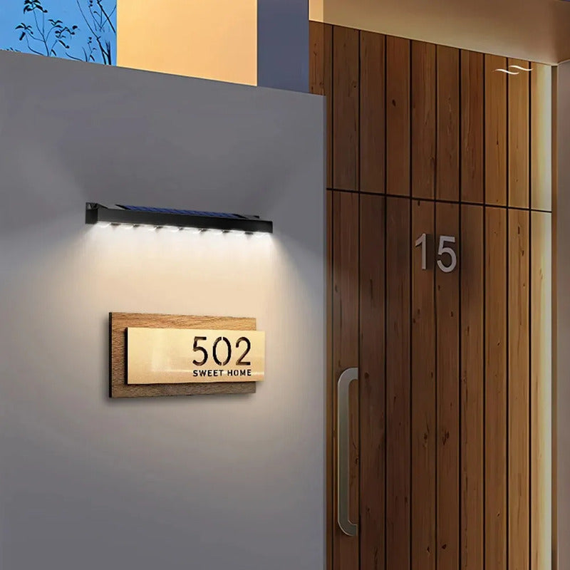 Pack X5 Aplique Solar Lampara Inducción Pared Led Exterior Cálido/frío Led