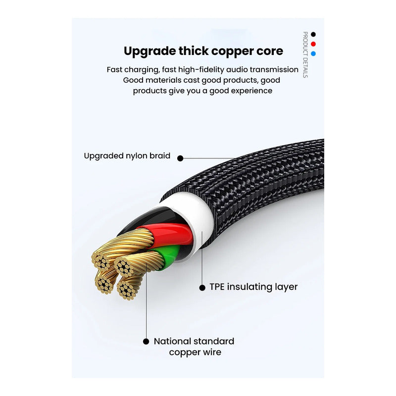 Adaptador De Cable Lighthing, Jack Audifonos Y Carga  Negro