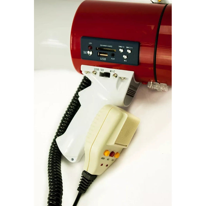 Megafono Portatil Parlante Altavoz Recargable Con Pilas Color Blanco