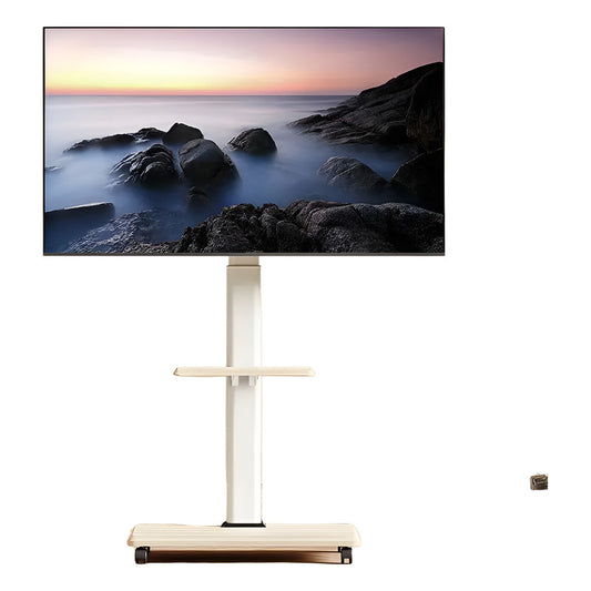 Soporte Tv Rack Con Ruedas 32 A 70 Pulgadas Base Pedestal Blanco