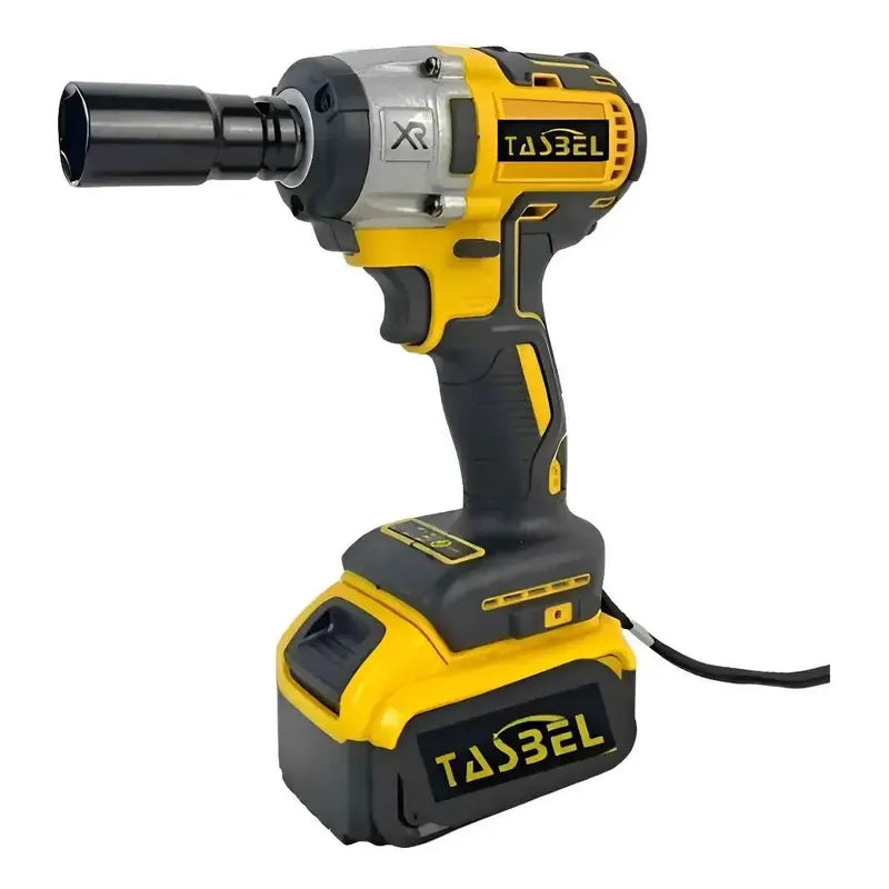 Llave Impacto Con Mandril 2 Baterias Brocas Desatornillador Amarillo 18v 50/60hz