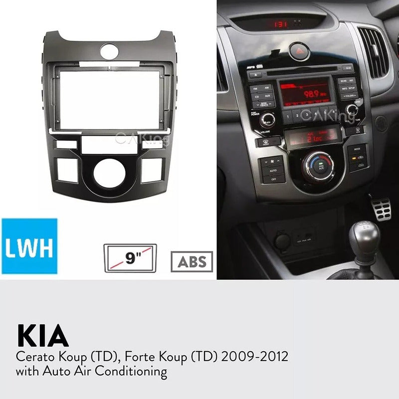 Bisel Radio Pantalla Kia Cerato Koup 2008 - 2013 9  Plateado