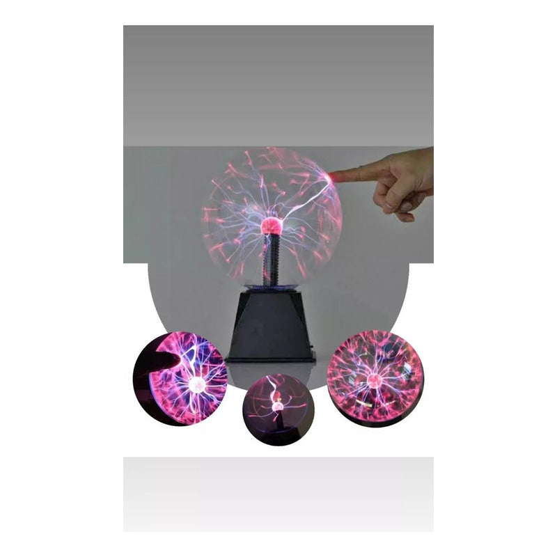 Lámpara Mesa Tesla Plasma Energia Tactil Bola Rayos Velador
