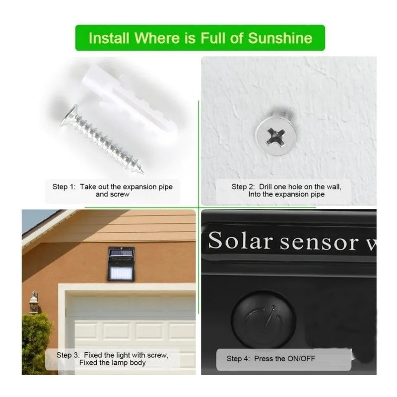 Aplique Solar 30 Led, Mas Led Q Otros Modelos, Envio Gratis