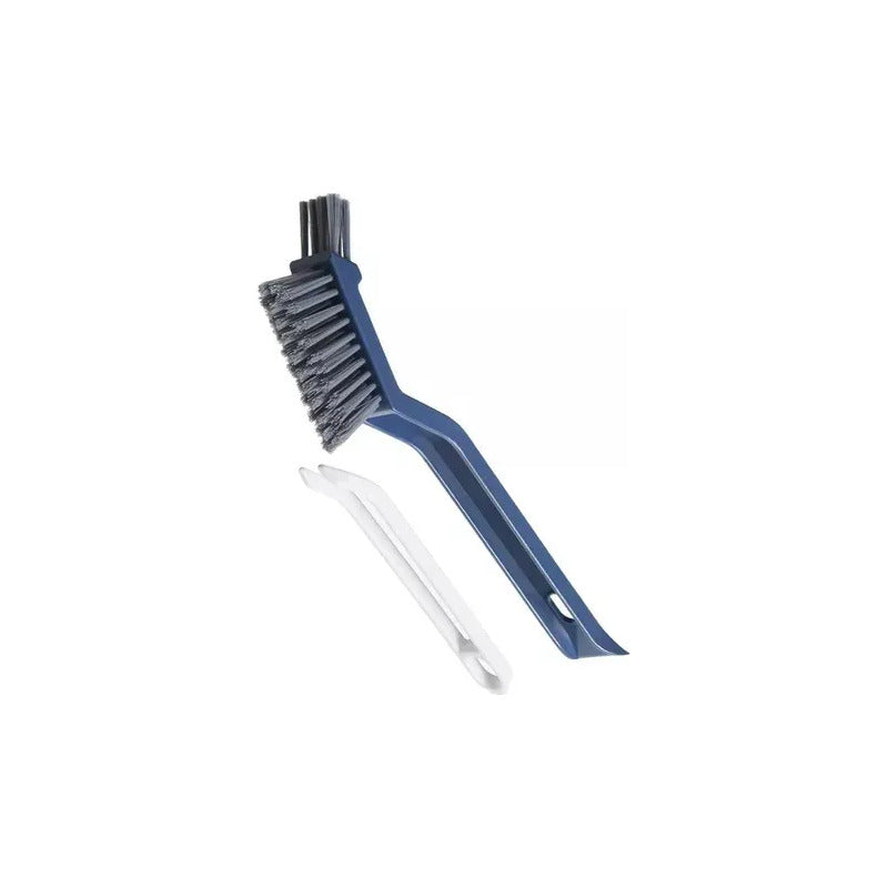 Pack X2 Cepillos Para Grietas Baño Herramientas Limpieza Wc Azul Acero