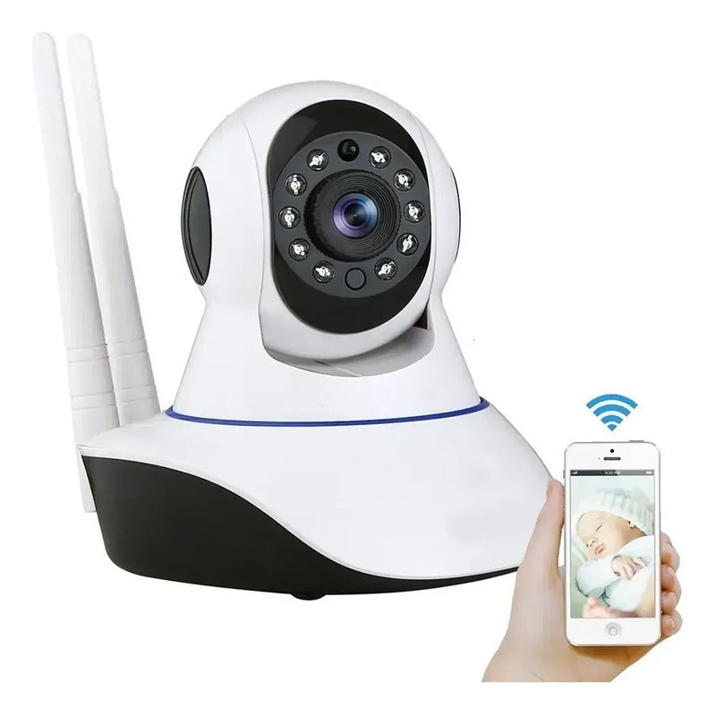 Pack X2 Camaras Vision Nocturna 360° Ip Wifi Hd Blanco