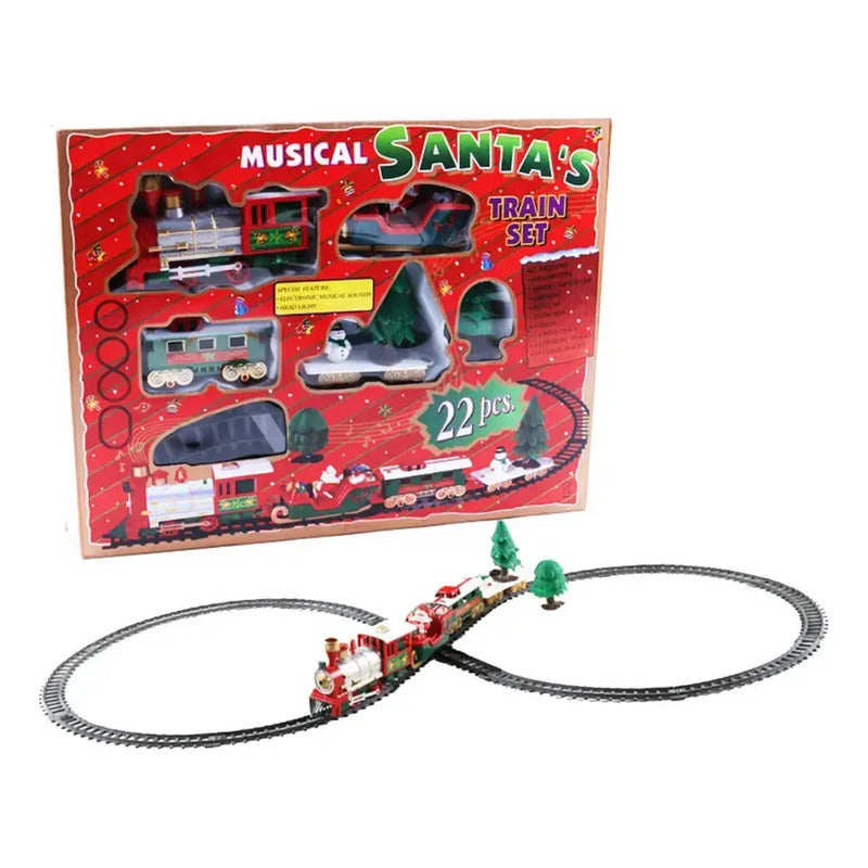 Tren Navideño Con Música Clásico Express Juguete Santa