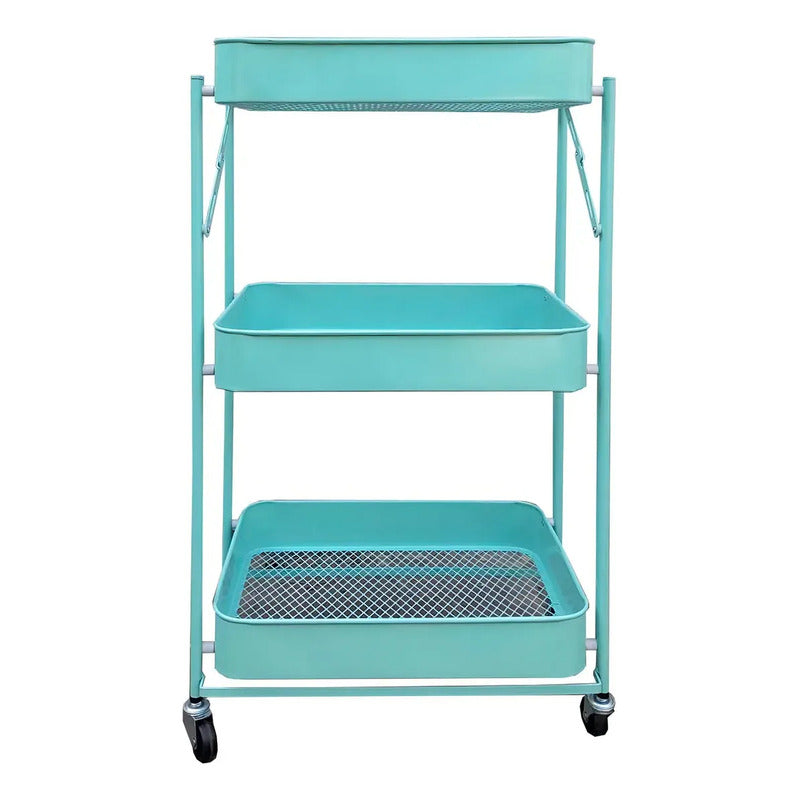 Cajones Con Ruedas Plástico Repisa Móvil Organizador Turquesa