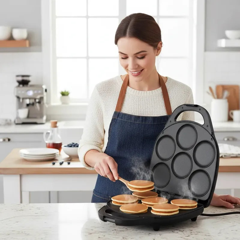 Maquina Para Arepas Mini Panqueques Muffins Huevos Pasteles Negro
