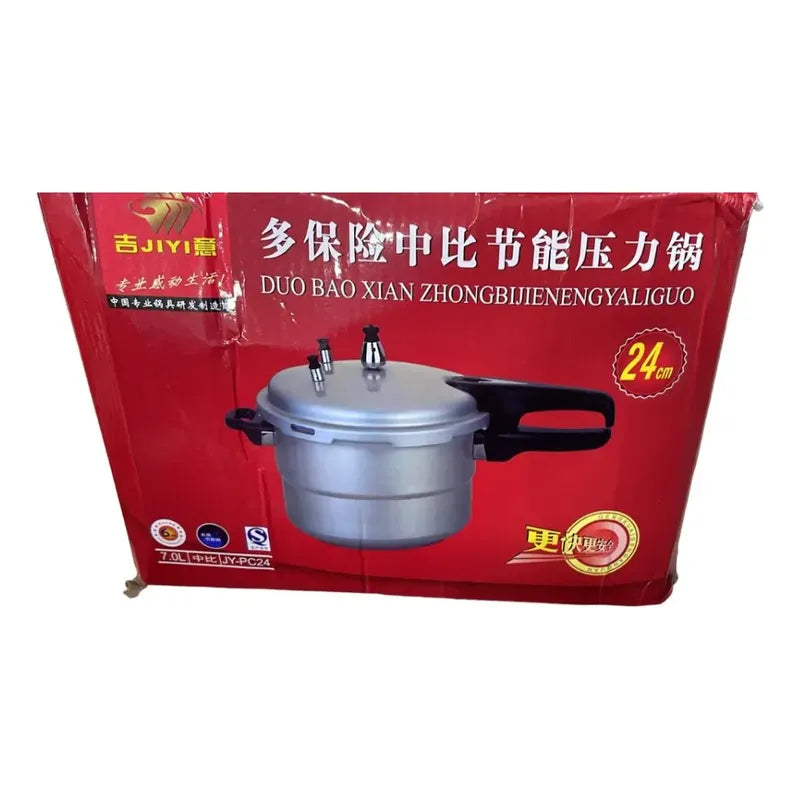 Olla A Presión De Aluminio Capacidad 7 Lts Multifuncional Gris