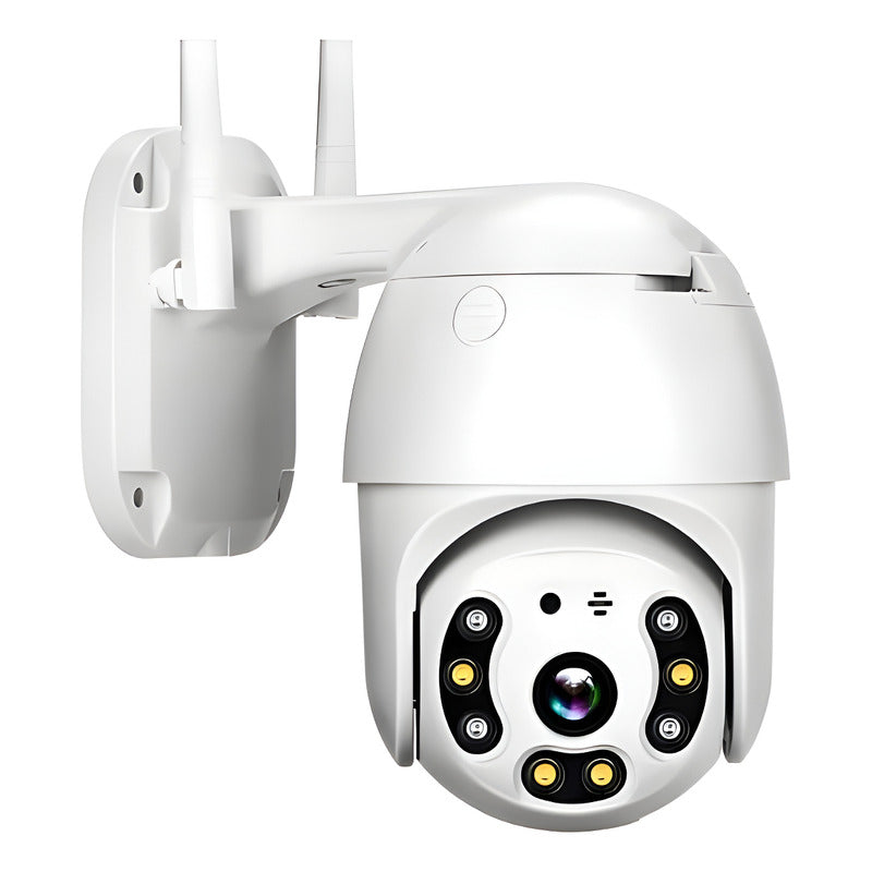 Cámara De Seguridad Domo Exterior Wifi Jortan 360° Full Hd Ip66 Blanco