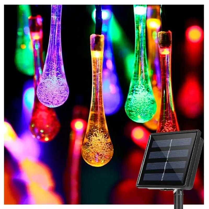 Kit Navidad: 2 Guirnaldas Led Solar Multicolor + Árbol Inflable Verde 1,80 M Con Regalos