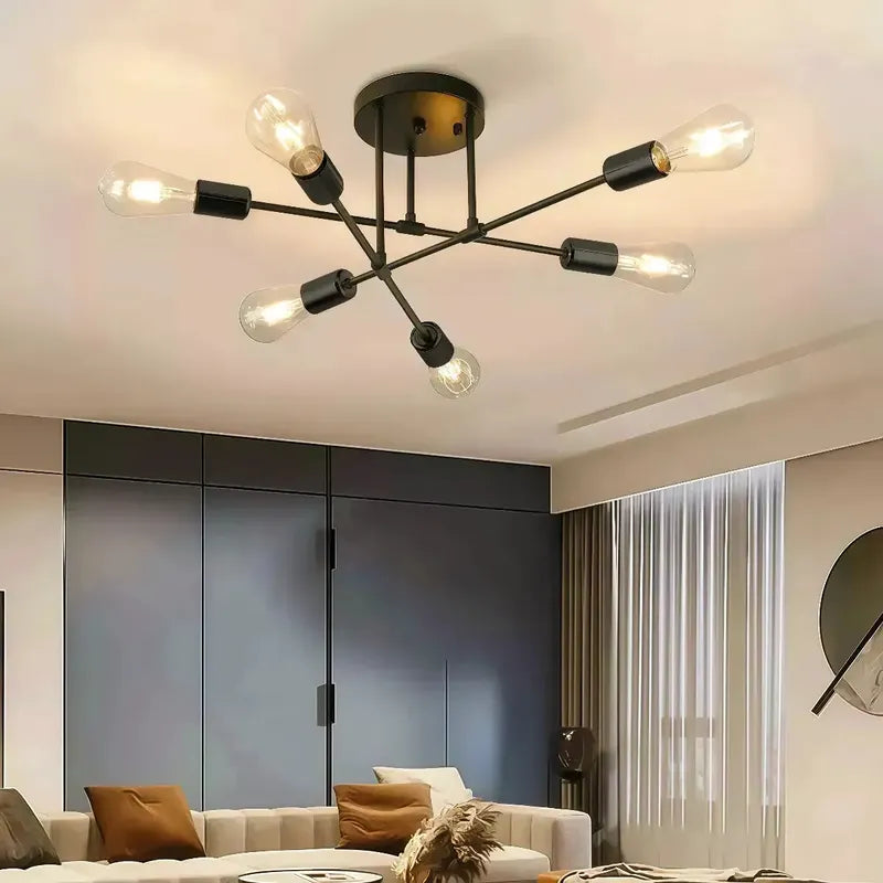 Lámpara Dormitorio Techo Moderna De 6 Luces
