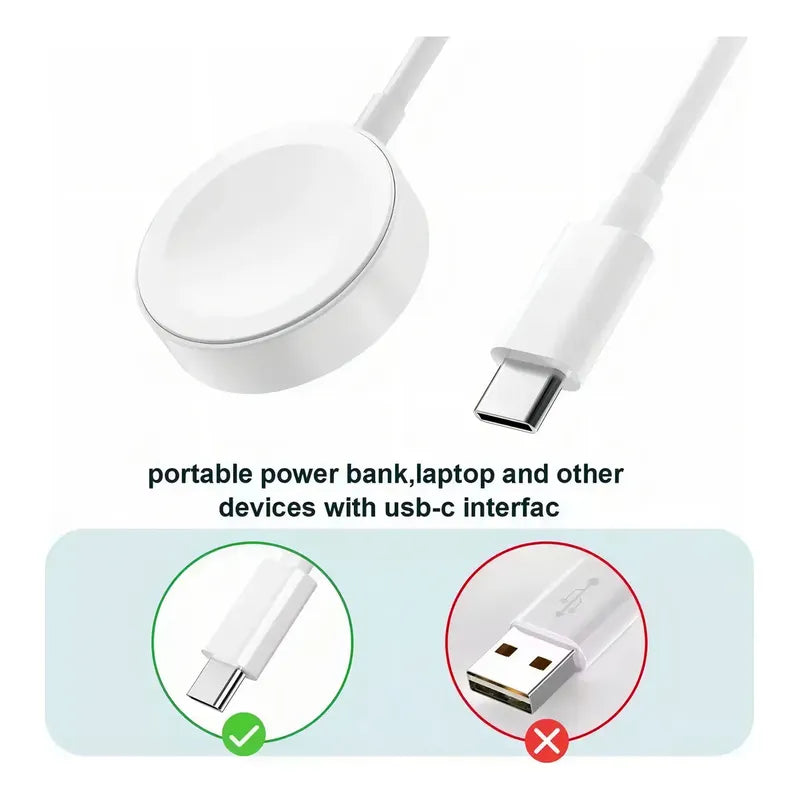 Cargadores Usb Magnético Para Apple Watch Cable Carga Iwatch Blanco