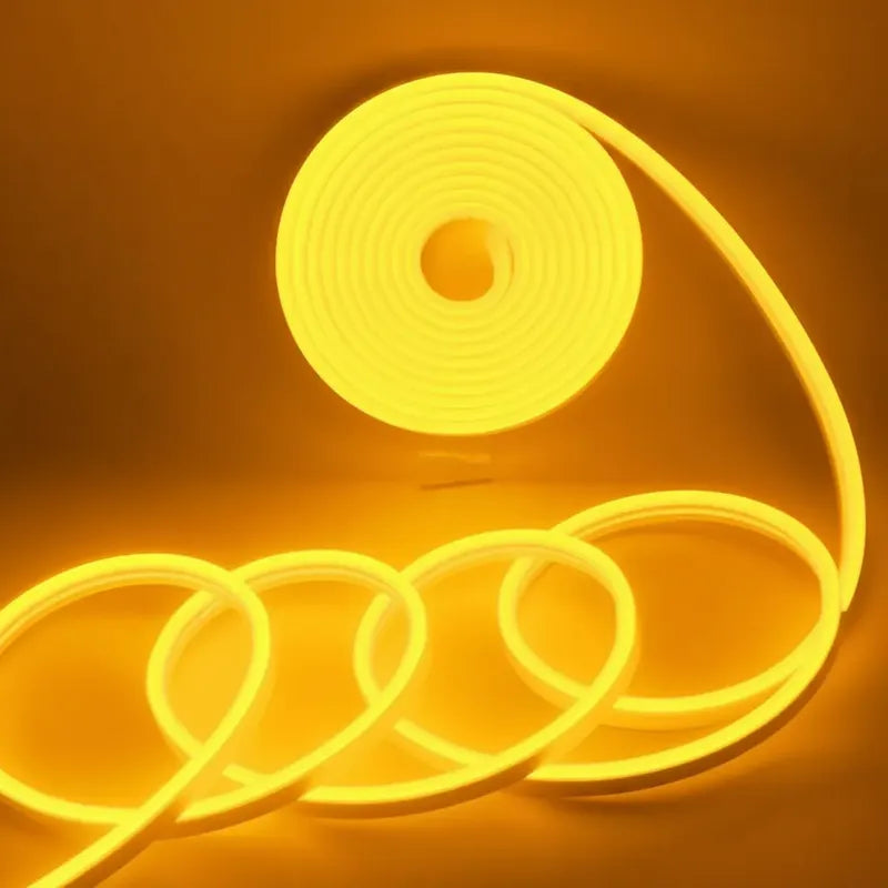 Cinta Led Neon Luz 5mts Flexible Transformador 12v Decoracio Amarilla