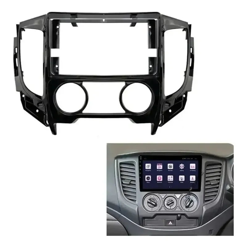 Marco Adaptador Para Radio De 9 En Mitsubishi L200 Triton Negro