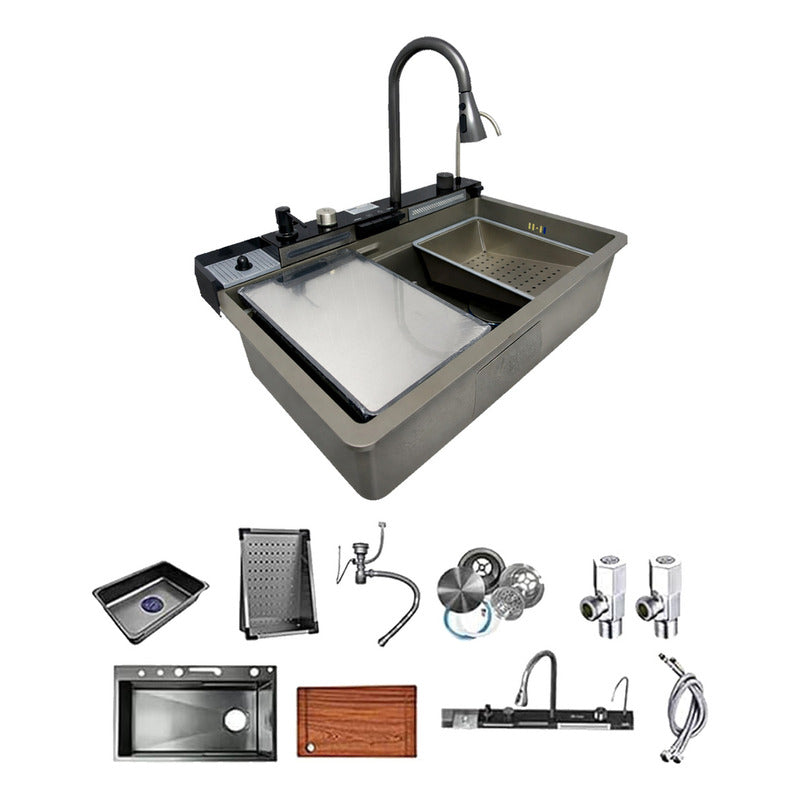 Lavaplatos Fregadero Cocina Digital Led 7 Modos Tecnohogar Gris
