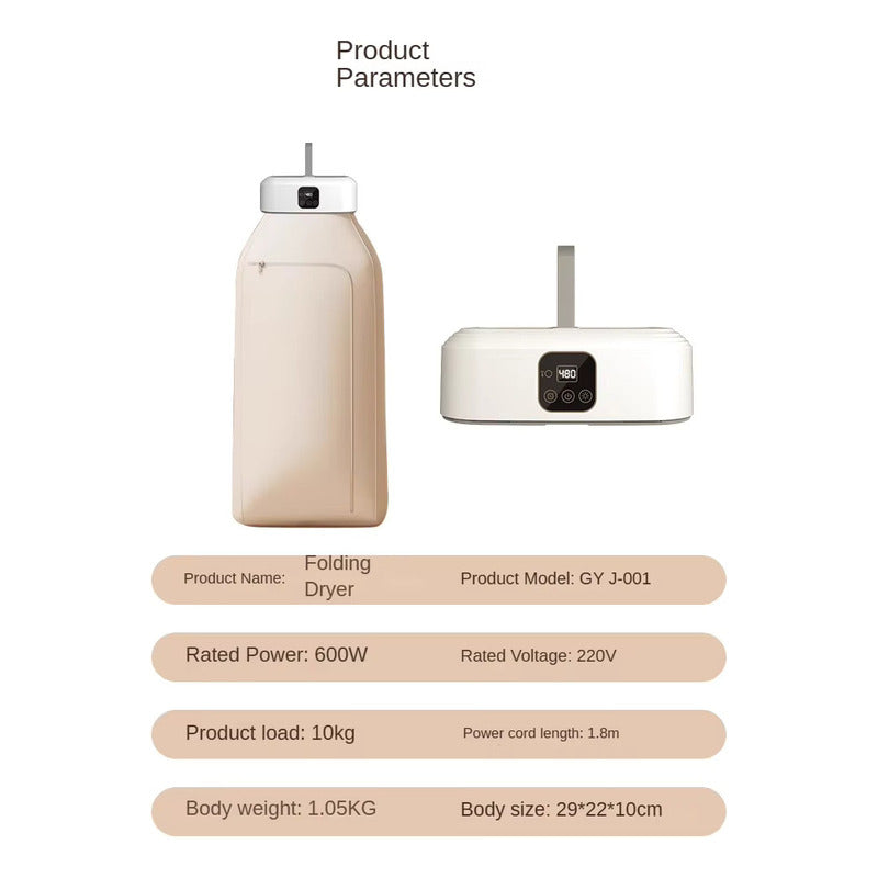 Secadora Portátil Plegable Para Ropa Invierno Bajo Consumo Blanca